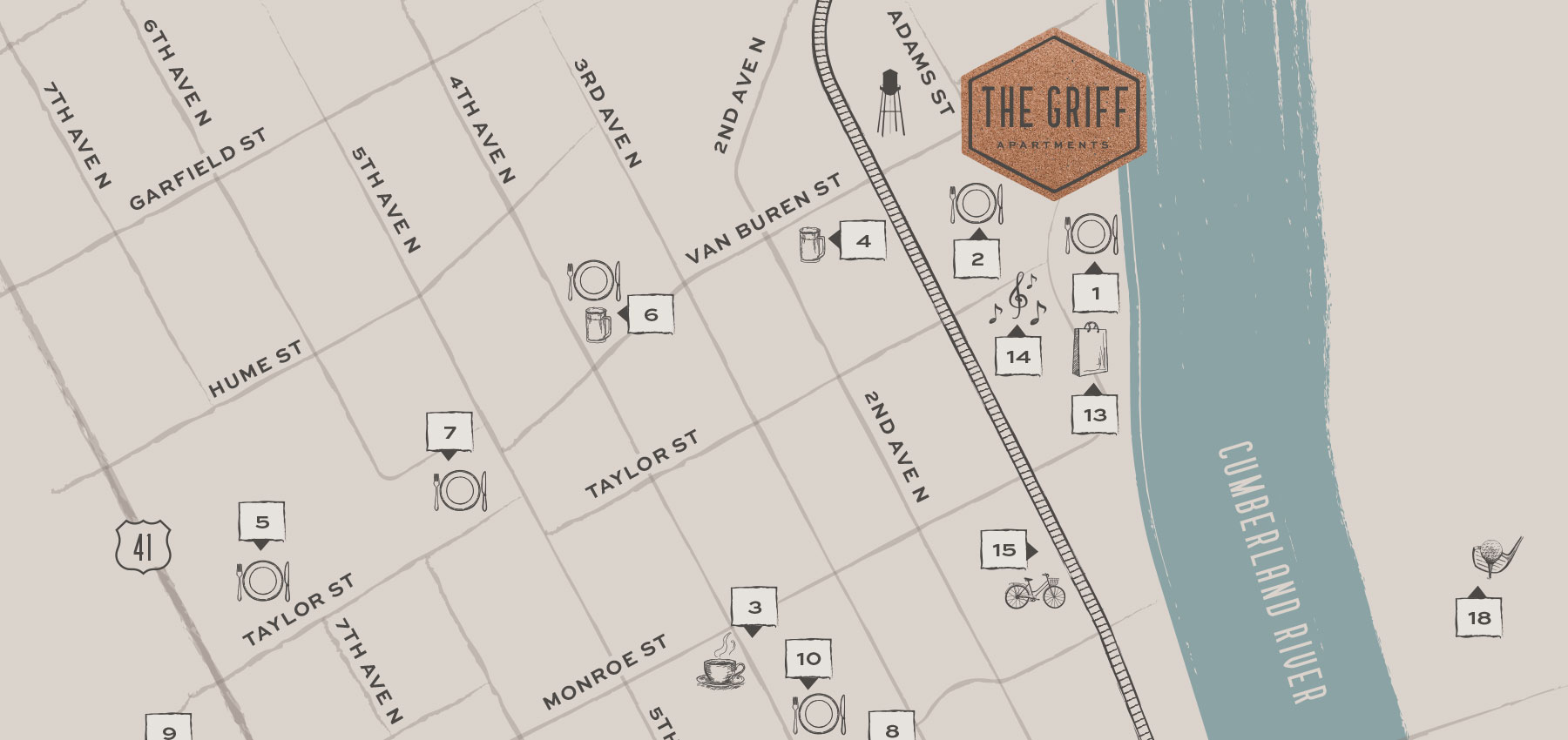 The Griff Apartments Map
