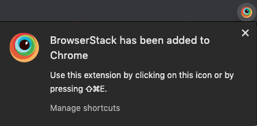 BrowserStack added to Chrome